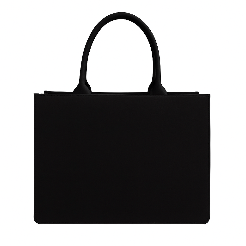 Chic Floral Pattern Tote with Personalized Name Band and Black Shoulder , Personalized Elegance, Your Way